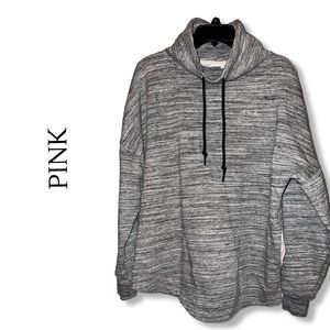 PINK Gray & White Pullover Sweatshirt